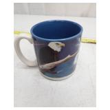 Bald Eagle Ceramic Coffee Mug with Blue Interior