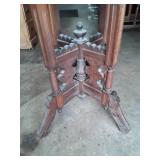 Eastlake Victorian Walnut Side Table with Ornate Base