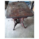 Eastlake Victorian Walnut Side Table with Ornate Base