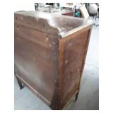 Antique Wood Dresser with 5 Drawers and Decorative Hardware