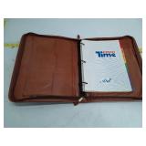 Time Planner A180 Brown Leather Portfolio Organizer
