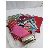 Bag full of Christmas Holiday Gift Wrapping Supplies Lot