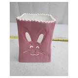 Pink Ceramic Bunny Face Vase by Silvestri