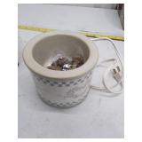 Vintage 1988 Rival Potpourri Crock 3206 Blue Floral Ribbon/Heart Wreath- w/ Box