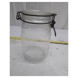 Vintage Glass Storage Jar with Wire Bail Closure