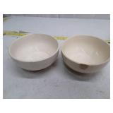 Vintage White Ceramic Serving Bowls - Set of 2