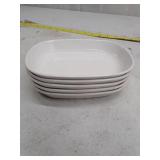 Set of 5 White Ceramic Oval Serving Dishes