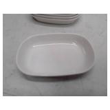 Set of 5 White Ceramic Oval Serving Dishes