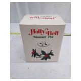 Vintage Holly Bell Christmas Simmer Pot with Holly Berry Base