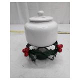 Vintage Holly Bell Christmas Simmer Pot with Holly Berry Base