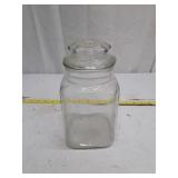 Vintage Clear Glass Storage Jar with Starburst Lid
