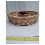 Woven Wicker Chips and Salsa Bowl
