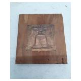 Vintage Liberty Bell Copper Relief Wall Plaque