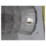 Vintage Frosted Glass Geometric Vase