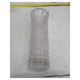 Vintage Frosted Glass Geometric Vase