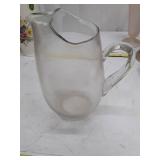 Vintage Clear Glass Water Pitcher