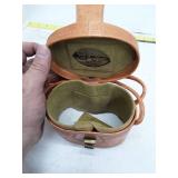 Vintage Embossed Leather Collar Box, missing bottom piece.