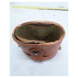 Vintage Embossed Leather Collar Box, missing bottom piece.