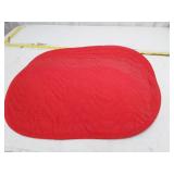 Red Quilted Oval Placemats Set