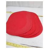 Red Quilted Oval Placemats Set
