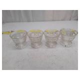 Vintage Clear Glass Sherbet Cups Set of 4