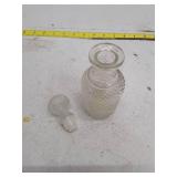 Vintage Clear Glass Diamond Pattern Decanter