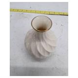 Lenox White Porcelain Swirl Vase with Gold Trim