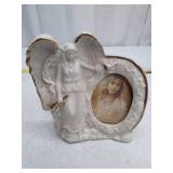 Vintage White Ceramic Angel Picture Frame