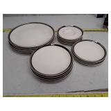 Mikasa Bone China Set, 22pcs, silver/black trim