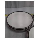 Mikasa Bone China Set, 22pcs, silver/black trim