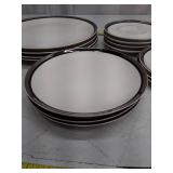 Mikasa Bone China Set, 22pcs, silver/black trim