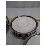 Mikasa Bone China Set, 22pcs, silver/black trim