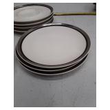 Mikasa Bone China Set, 22pcs, silver/black trim