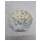 Vintage Floral Shell-Shaped Porcelain Dish