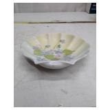 Vintage Floral Shell-Shaped Porcelain Dish