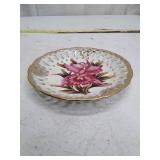 Vintage Porcelain Orchid Decorative Plate