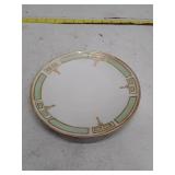 Vintage Silesia Porcelain Plate with Mint and Gold Trim