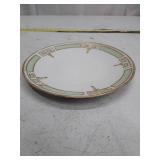Vintage Silesia Porcelain Plate with Mint and Gold Trim