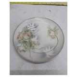 Vintage Hand-Painted Rose Porcelain Plate