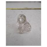 Vintage Clear Glass Dog Figurine