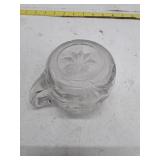 Vintage Cut Glass Cream Pitcher with Floral Design