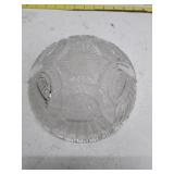 Vintage Cut Glass Serving Bowl with Sunburst Pattern