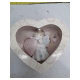 Classic Treasures Porcelain Angel with Heart Sculpture