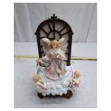 Vintage Angel Musical Figurine with Gothic Window Frame