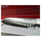 New Ryori 8” Santoku Professional Kitchen Knife w/ Protective Sleeve, Wood