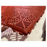 Bundle of 10 1’ x 1’ Outdoor Sq Drainage Pieces - Clip & Snap - Clay Red
