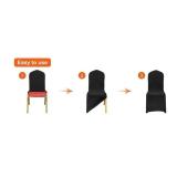 Bundle of 15 Black Stretchy Fabric Chair Covers - Great for Event - Catering - Parties - Family Gatherings Etc, No Chairs included