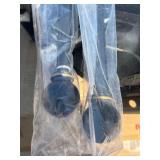 2 Kenney Ball 5/8" Standard Decorative Window Double Curtain Rod, 36-66", Matte Black 48 in-86 in