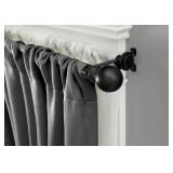2 Kenney Ball 5/8" Standard Decorative Window Double Curtain Rod, 36-66", Matte Black 48 in-86 in