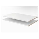 24 in. x 8 in. Classic White Wood Shelves (2-Pack) - Great Addition to Any Closet Unit - Shelves only